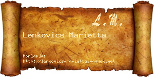 Lenkovics Marietta névjegykártya